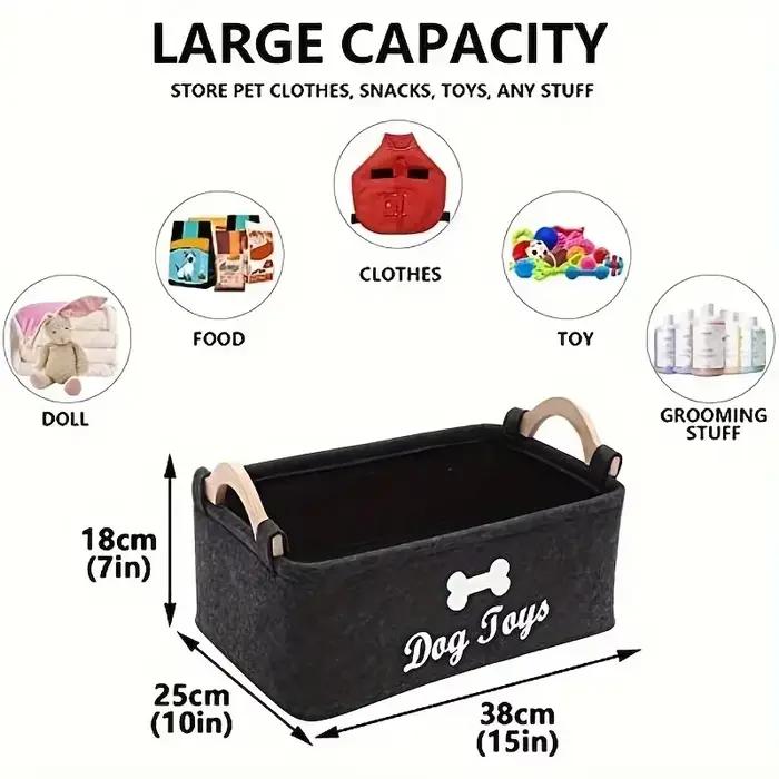 Boîte à jouets en feutre pour animaux de compagnie