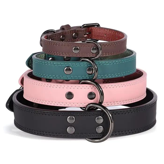 Collier de chien en cuir véritable souple et Durable