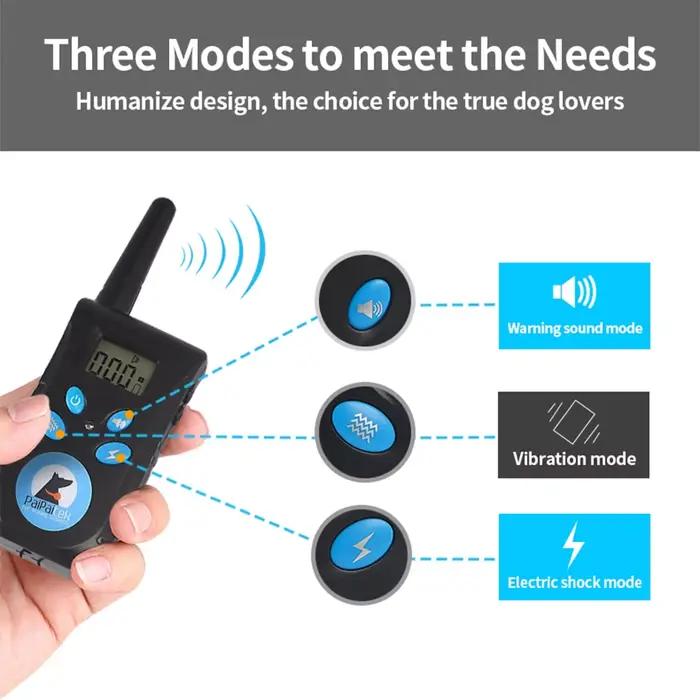 Paipaitek collier d'entraînement pour chien 2-en-1 bip Vibration 1600 pieds télécommande étanche sans choc contrôle des aboiements réglable pour tous les chiens