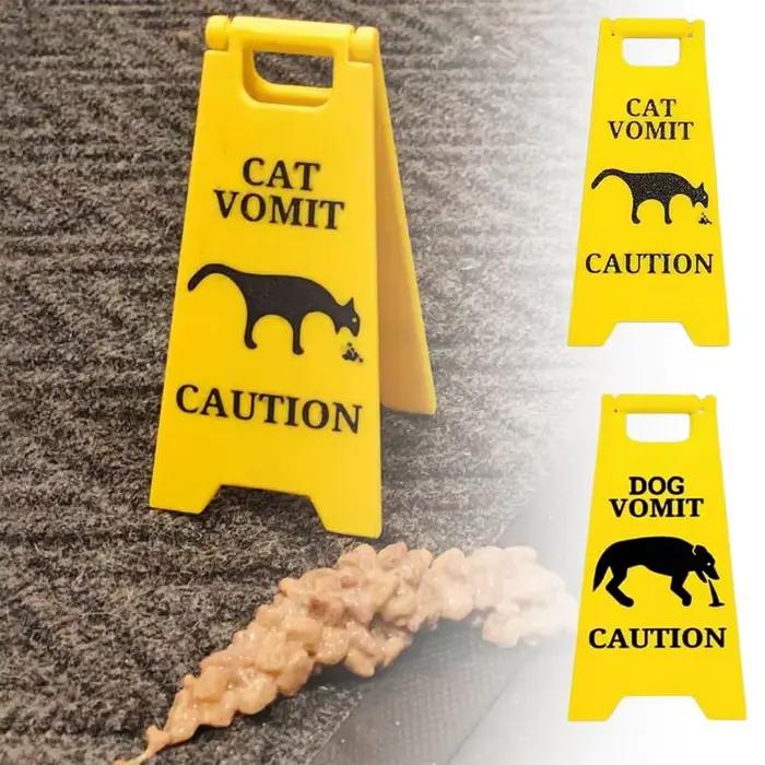 Panneau d'avertissement créatif pour chien et chat