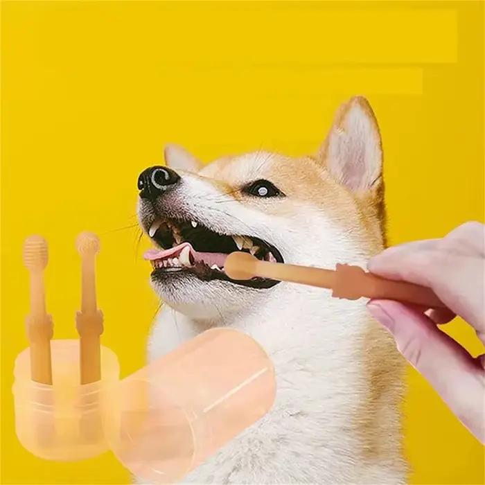 Brosse à dents en silicone souple pour chiens et chats