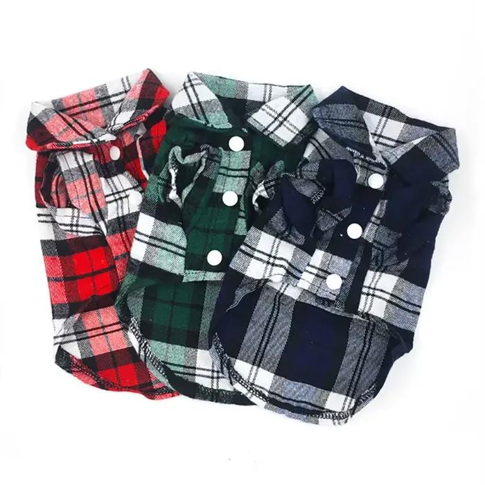 Mn-Manteau chemise à carreaux pour petits chiens et chats