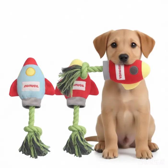 Jouet pour chien en peluche en forme de fusée