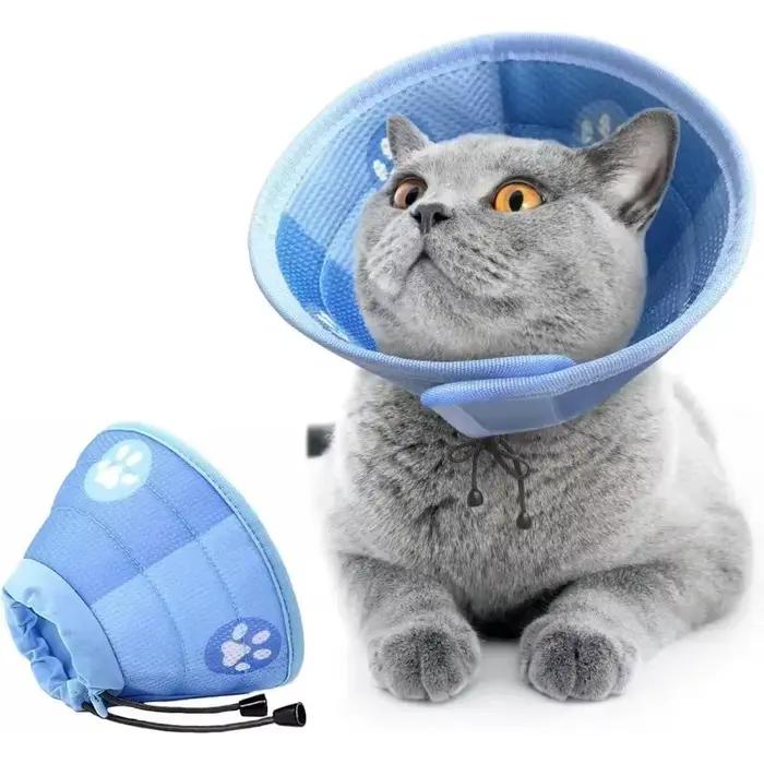 Collier Cône Réglable pour Chat, Doux et Mignon, Récupération, Protection pour Animal de Compagnie après la Chirurgie, observateur, Élisabéthain