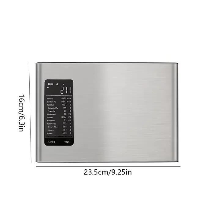 Balance alimentaire intelligente en acier inoxydable avec application gratuite et suivi de 19 nutriments