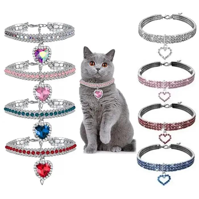 Collier pour animaux de compagnie amour goutte d'eau diamant
