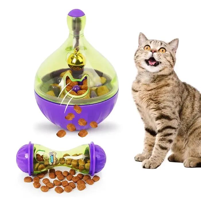 Animal de compagnie chat amusant bol jouets d'alimentation chien gobelet mangeoire chiot chaton secouant fuite