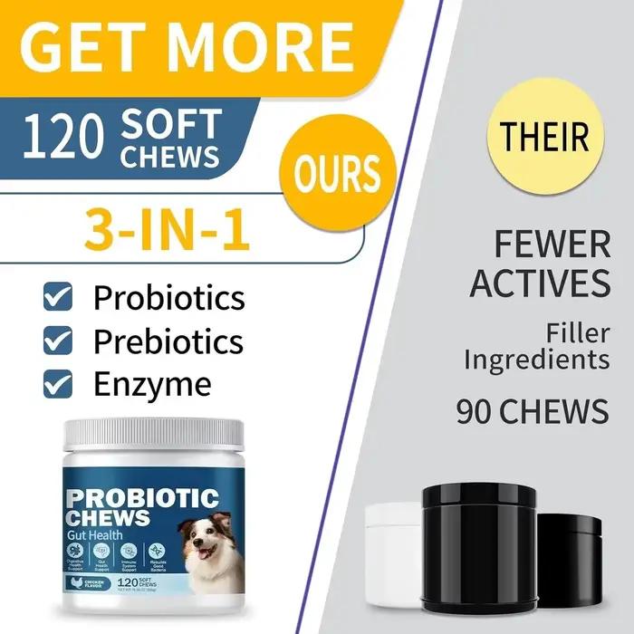 120 Friandises Probiotiques pour Chiens : Équilibre de la Levure