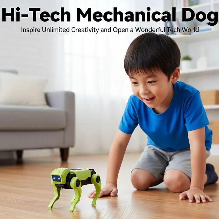 Chien robot interactif pour enfants, jouet de simulation de chien marchant, conception bionique, enseignement scientifique, modèle à assembler soi-même