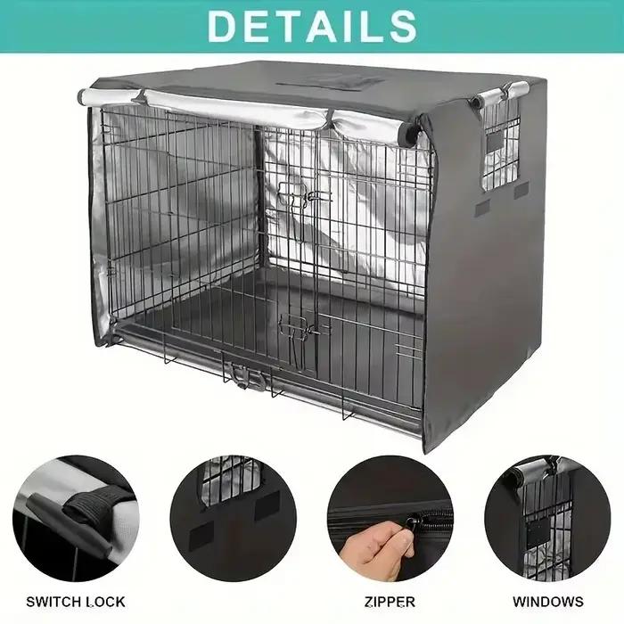 Couverture de chenil pour chien d'extérieur durable avec fenêtre d'observation