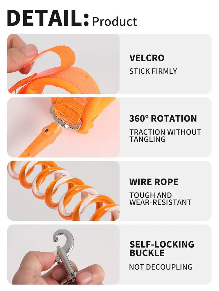 Laisse rétractable mains libres pour chien avec sangle de poignet anti-chute et réflecteur pour les voyages en extérieur