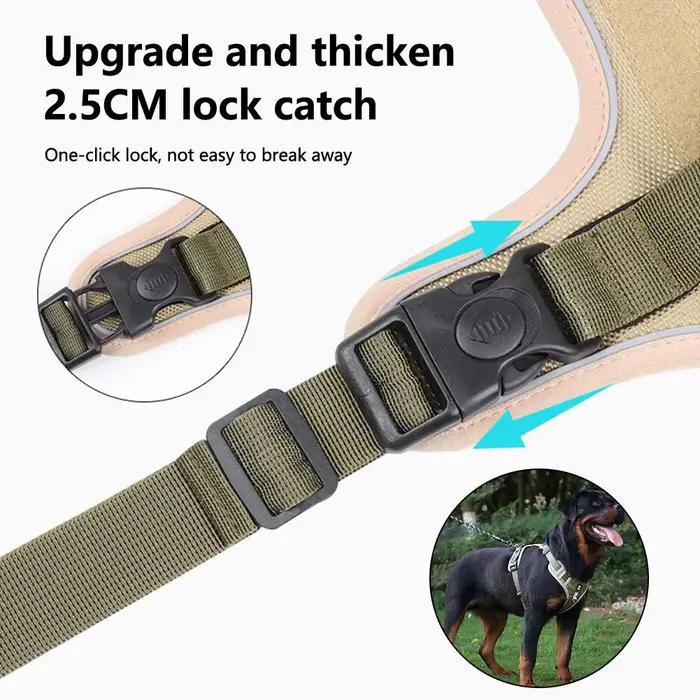 Harnais pour chien collier pour animaux de compagnie Labrador armée réfléchissant réglable