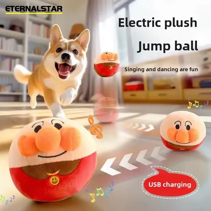 Nouveaux jouets pour chiens Puzzle interactif électrique en peluche balle sautante USB Rechargeable Clown dessin animé chien jouet d'entraînement cochon produit pour animaux de compagnie