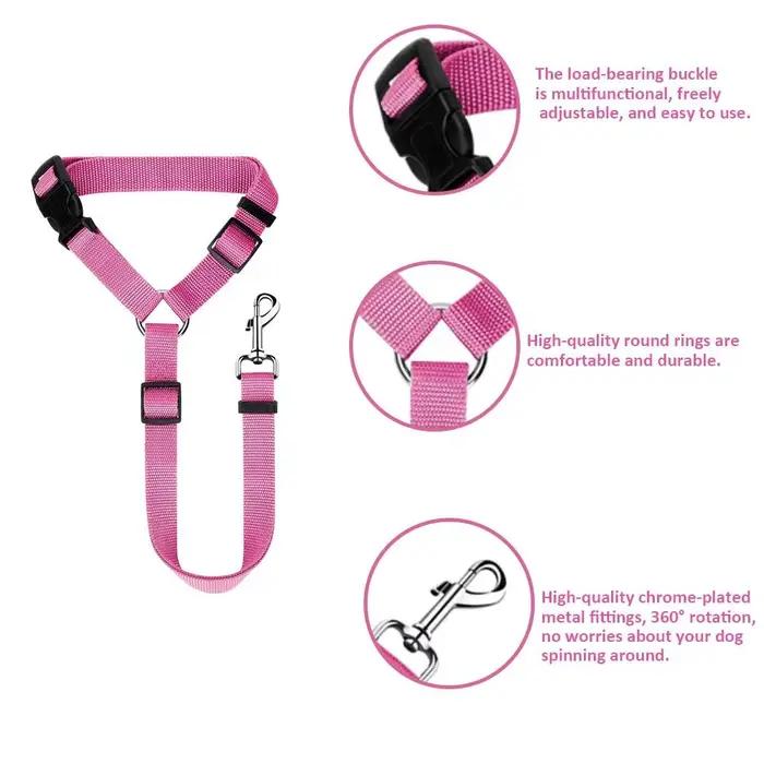 Ceinture de sécurité réglable pour chien avec boucle