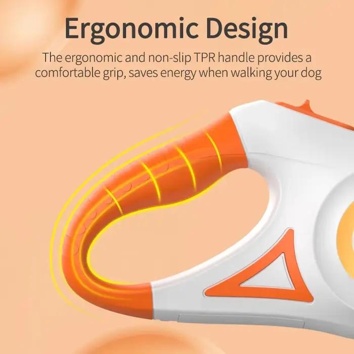 Laisse de chien rétractable automatique 3/5M avec LED lumineuse
