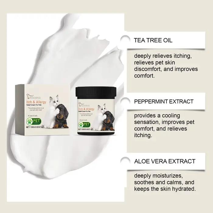 YEGBONG 100g crème de soin de la peau des animaux de compagnie hypoallergénique soulagement apaisant formule de réparation douce pour chien et chat avec irritation sensible