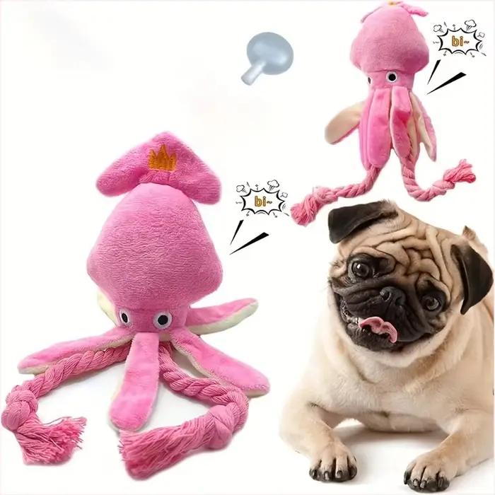 Jouet en peluche poulpe grinçant pour chien