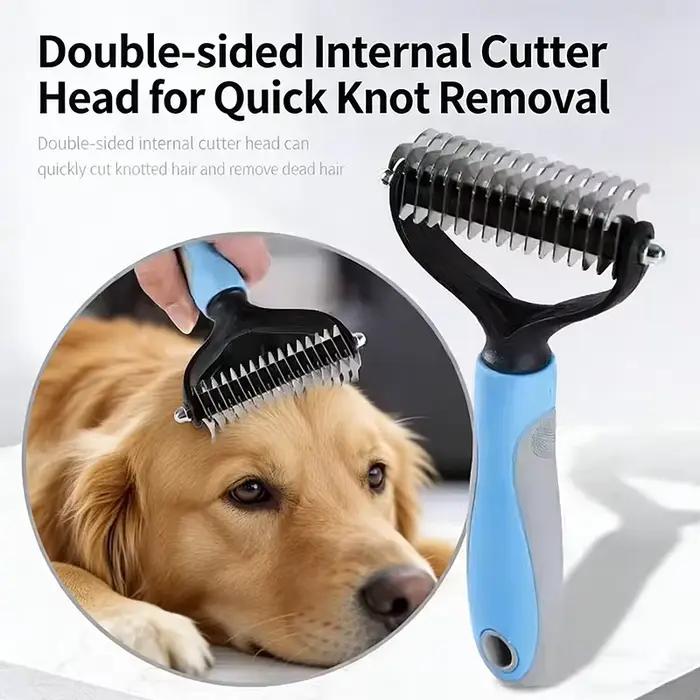 Brosse pour chien, peigne d'épilation double face et outil