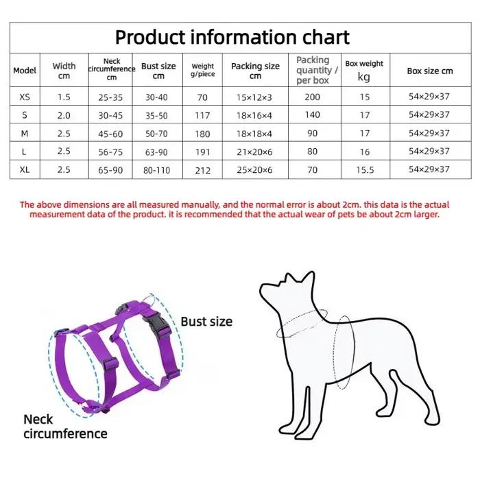 Harnais pour chien réglable en forme de H