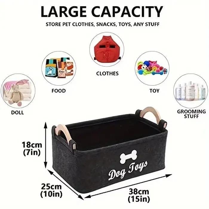 Boîte à jouets pour animaux en feutre