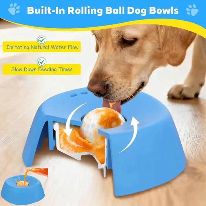 Bols à lécher pour chien anti-glissement en forme de boule