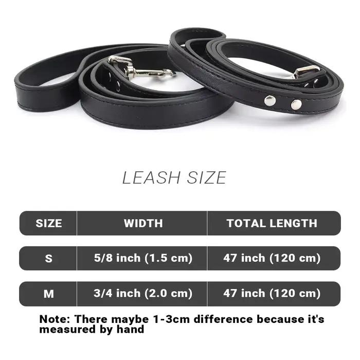 Laisse pour chien en cuir de couleur unie
