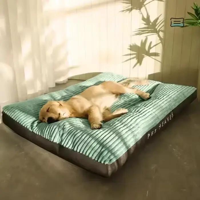 Lit pour chien chenil lavable quatre saisons grand canapé pour animaux de compagnie Plus velours côtelé épais coussin de sommeil profond tapis pour chiots pour chiens de petite à grande taille