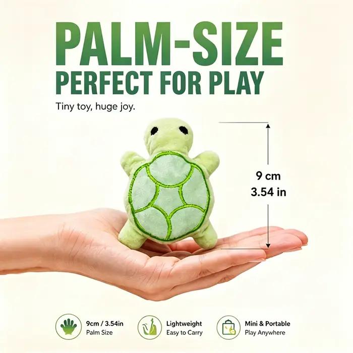 Mini jouet en peluche tortue couineuse pour chien