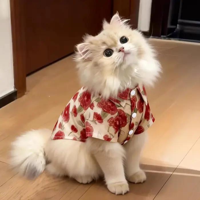 T-shirt pour chien à motif floral mignon