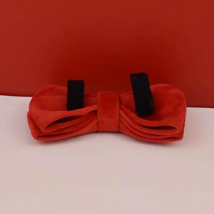 Ensemble collier et laisse pour chien en velours rouge
