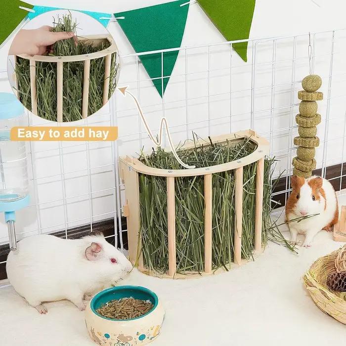 Mangeoire à foin en bois pour cochon d'inde et lapin