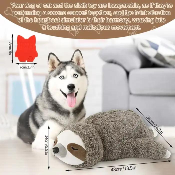 Jouet de battement de coeur de chiot de paresseux de forêt de cadeau de noël pour le soulagement du stress et apaisant