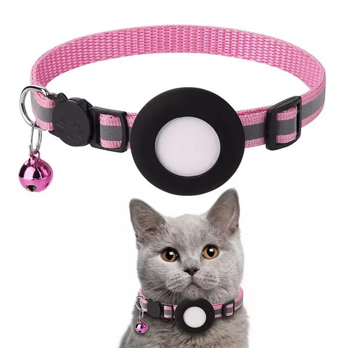 Collier de boîtier d'étiquette d'air pour chats avec étui de protection traqueur Anti-perte positionnement colliers de chien réfléchissants accessoires pour animaux de compagnie