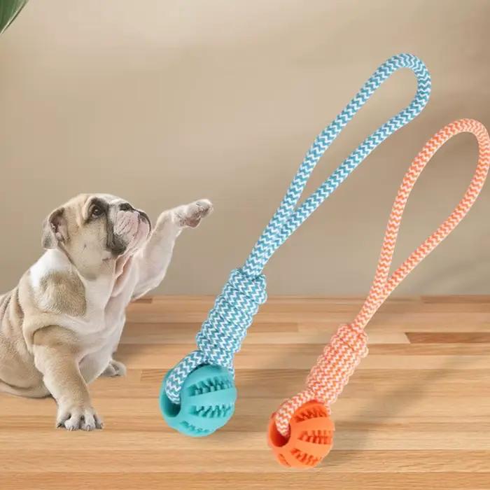 Jouet pour chien en caoutchouc avec corde
