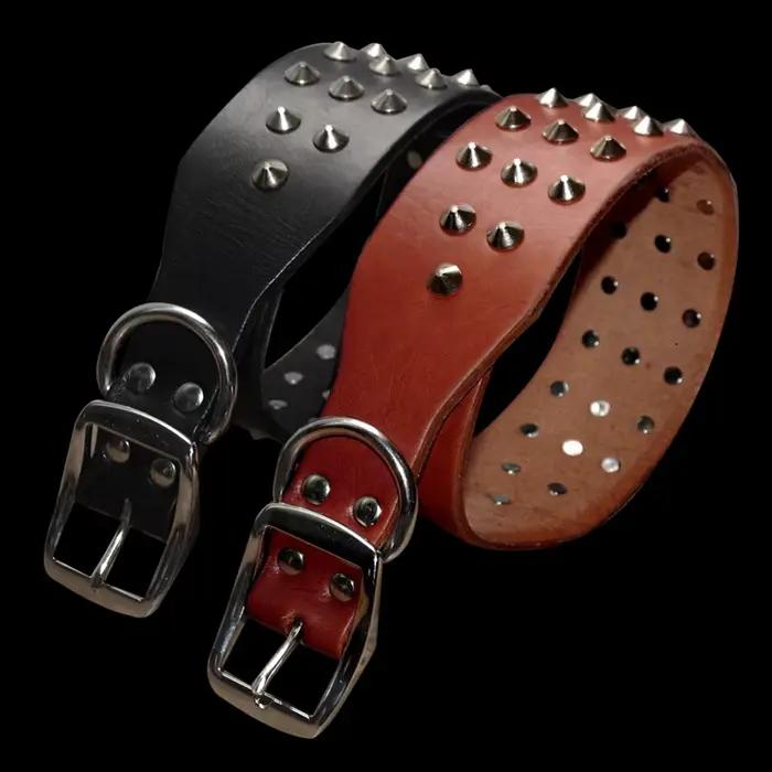 Collier de chien en cuir véritable pour grands chiens