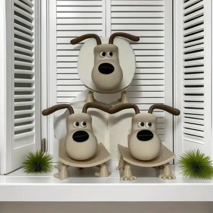 Support de toilette pour chiot, décoration d'intérieur, accessoire de salle de bain, rangement adapté aux toilettes, aux salles de bain, aux cuisines, aux salons, cadeau unique