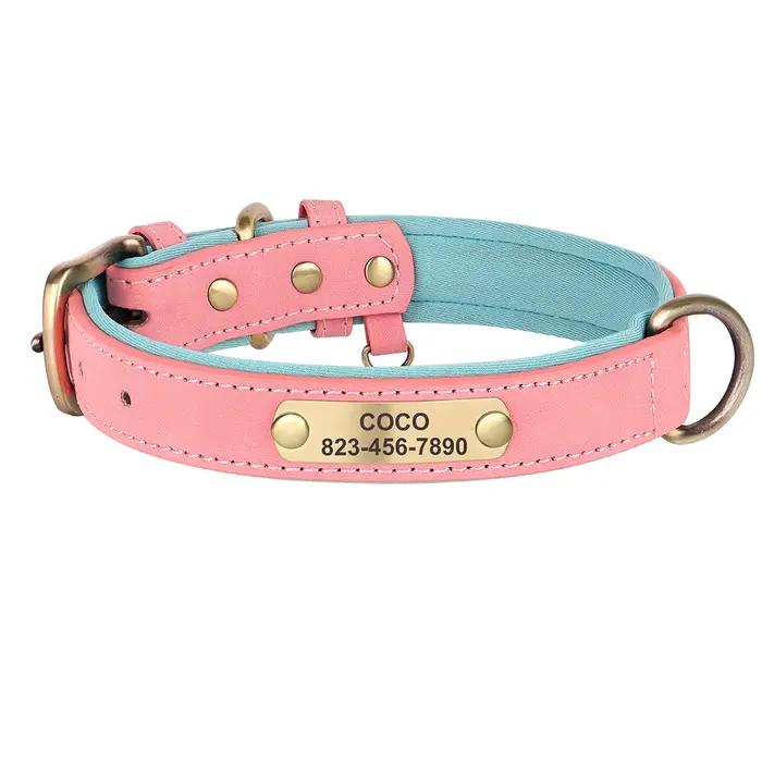 Collier de chien en cuir PU personnalisé