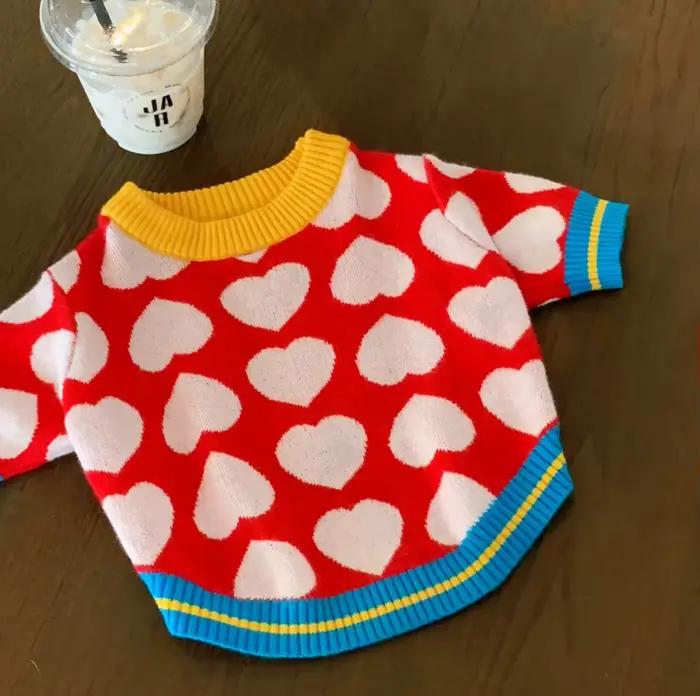 Manteau d'hiver chaud en forme de cœur pour animaux de compagnie, pour chiens de petite à moyenne taille, vêtements pour chiots Chihuahua, vêtements d'extérieur pour animaux mignons pour temps froid