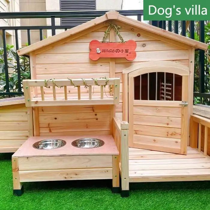 Chenil de maison de chien en bois de qualité mondiale de conception durable extérieure