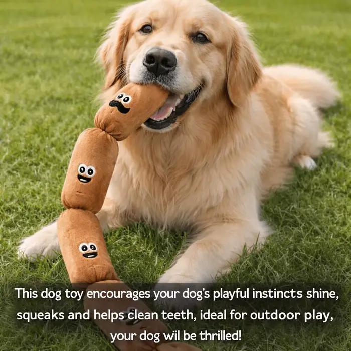 Jouet à mâcher en peluche en forme de saucisse pour chiens : avec son BB qui couine à pression