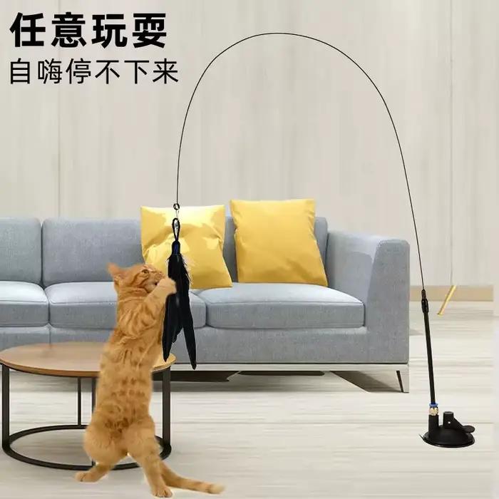 Jouet interactif pour chat : Canne de pêche interactive pour chatons
