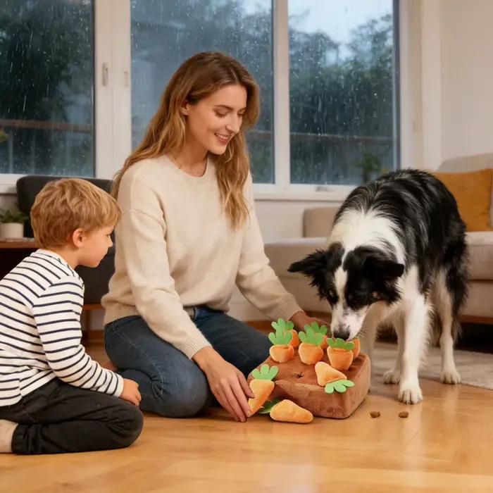 Tapis de reniflement interactif pour chiens avec carottes