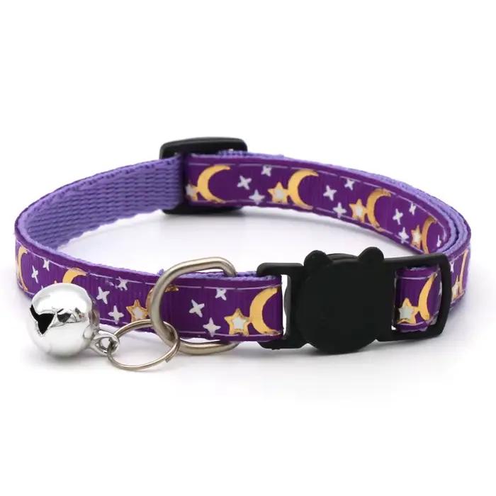 Collier pour chien et chat avec motif étoile et lune dorées