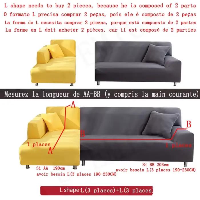 Juste de Protection Épaisse pour Canapé d'Angle