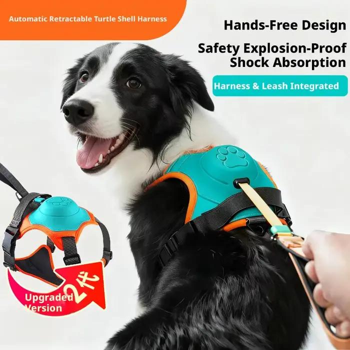 Harnais et laisse rétractable intégrés pour chien