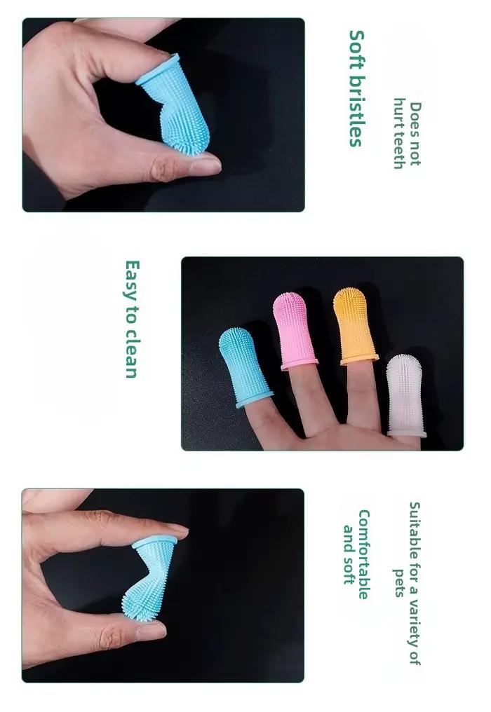 Brosse à dents souple en silicone pour chien et chat