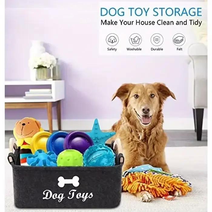 Boîte à jouets pour animaux en feutre