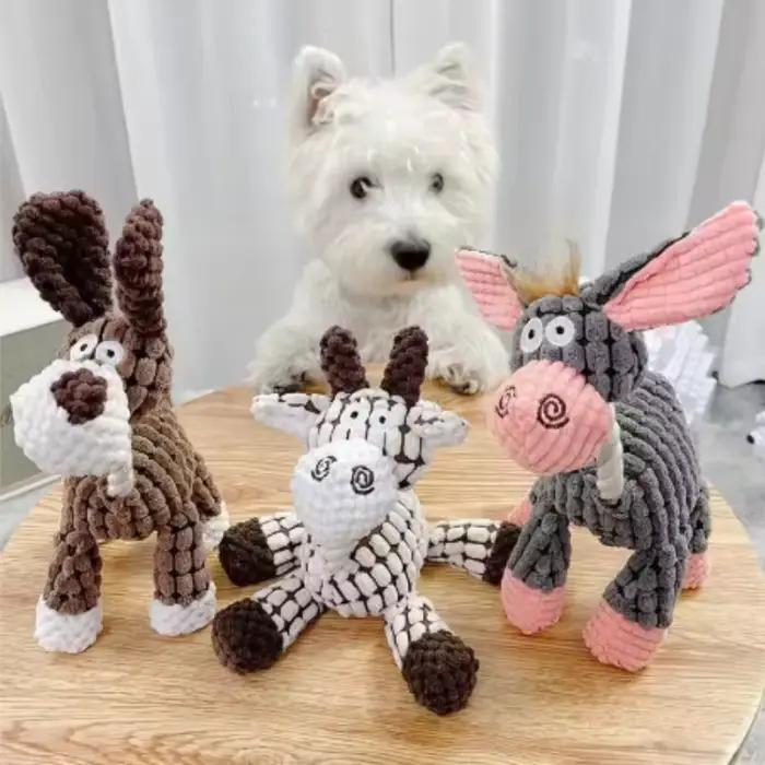 Nouveaux jouets à mâcher couineurs en peluche pour chiots