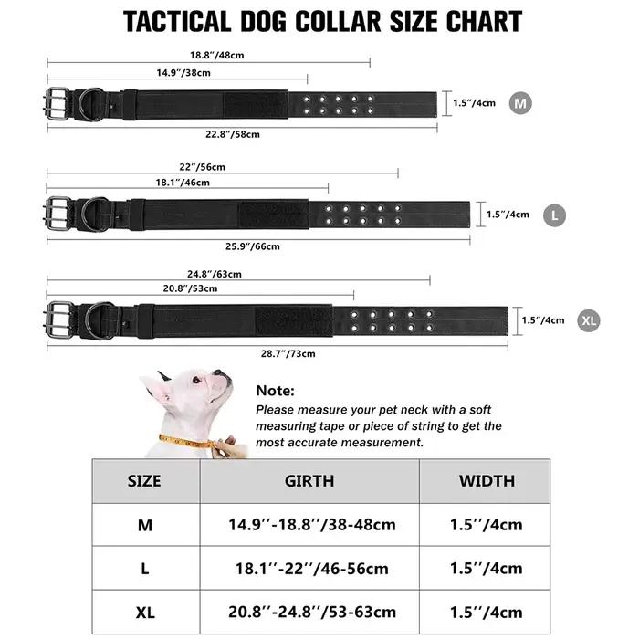 Collier militaire réglable pour chien