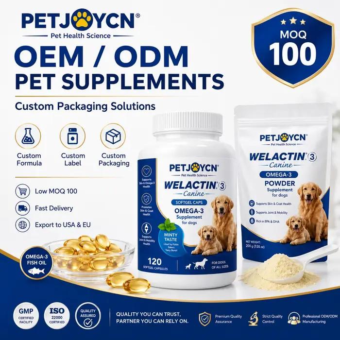 Gélules d'huile de poisson Oméga-3 OEM pour chiens